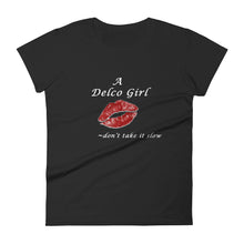 Load image into Gallery viewer, A Delco Girl don&#39;t take it slow - Women&#39;s short sleeve t-shirt and MP3 Digital Download of the song &quot;Delco Girl&quot;